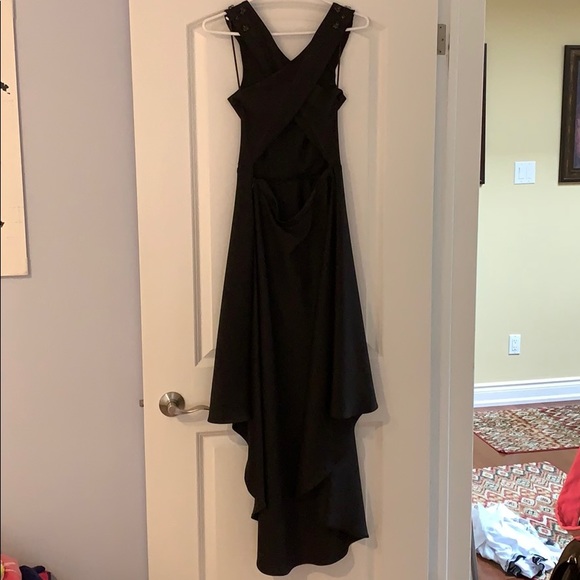 Black high low dress with crossed back NWT - Picture 9 of 11